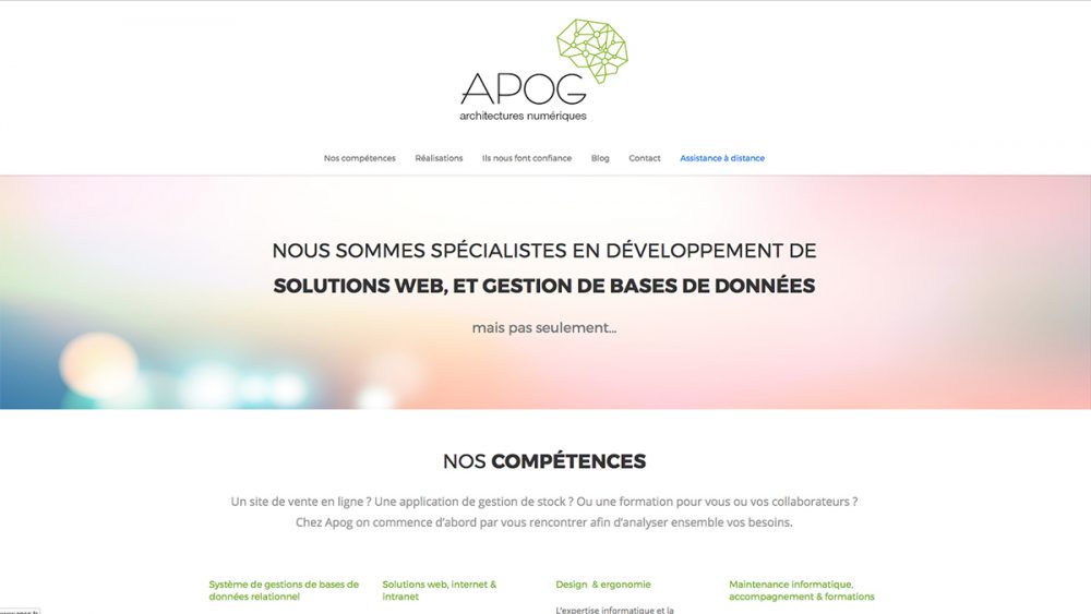 Le nouveau site internet Apog.fr